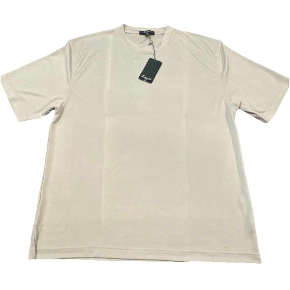 Bassiri Uomo Men's Short Sleeve Knit Tee Shirt Beige‎ 4XL New With Tags